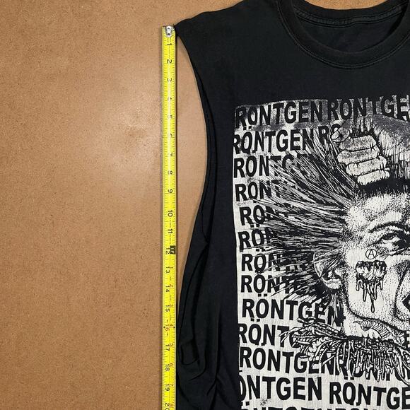 Rontgen Raw Punk Band Kopflos Chopped TShirt Cutoff Sleeveless Tank Tee Thrashed - Picture 8 of 16